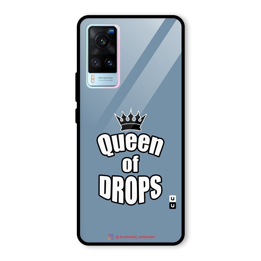 Queen of Drops SteelBlue Glass Back Case for Vivo X60