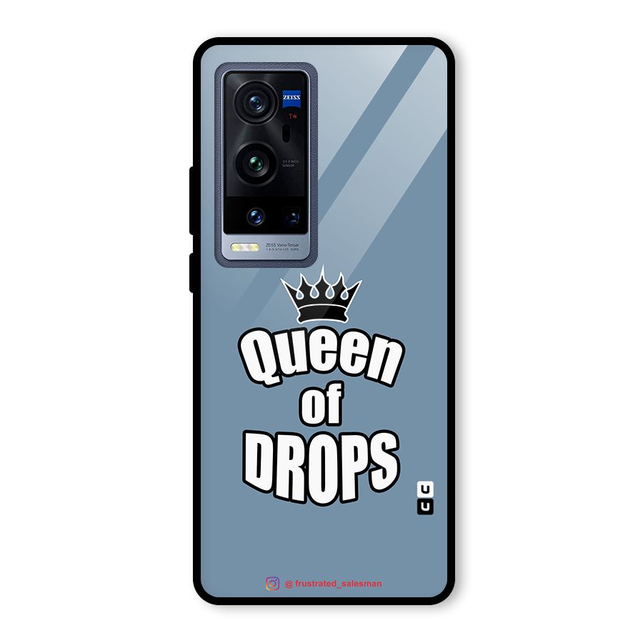 Queen of Drops SteelBlue Glass Back Case for Vivo X60 Pro Plus