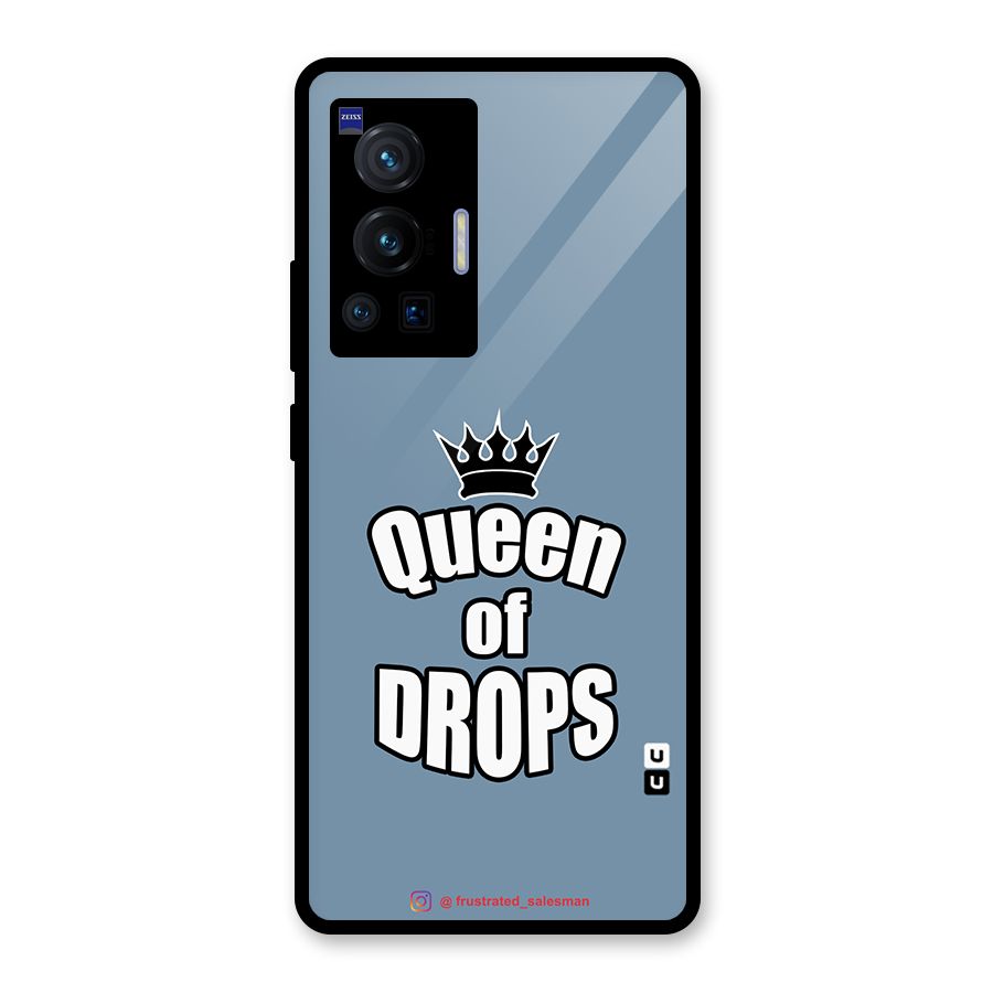 Queen of Drops SteelBlue Glass Back Case for Vivo X70 Pro