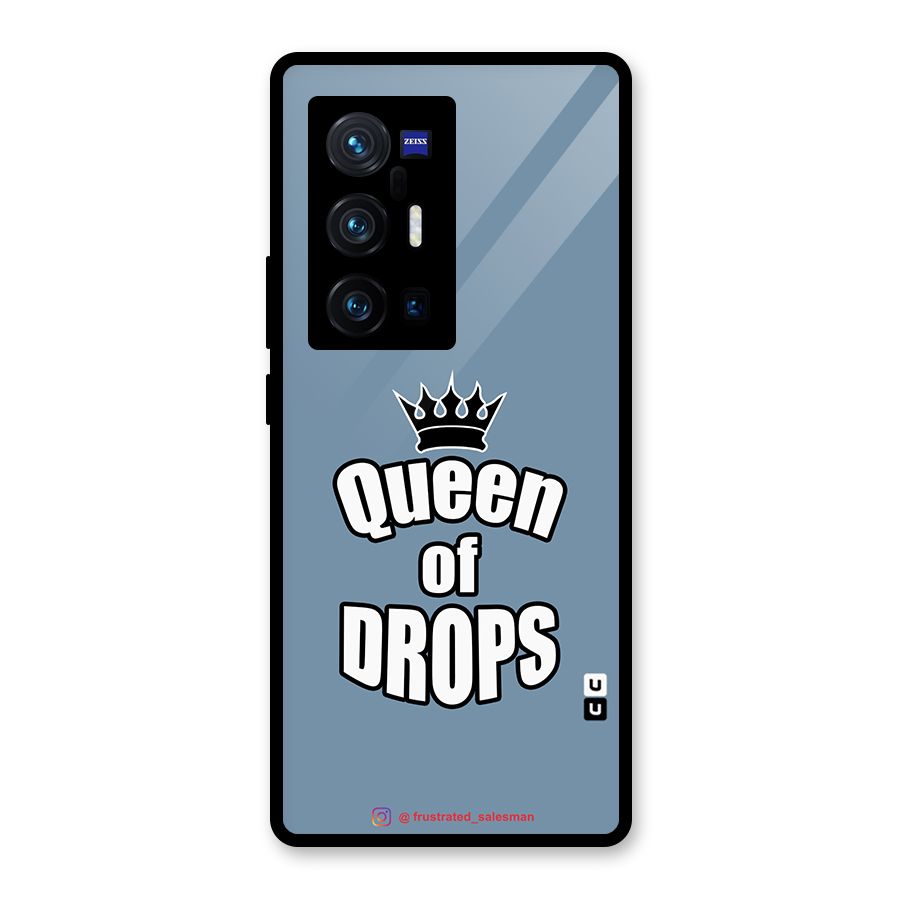 Queen of Drops SteelBlue Glass Back Case for Vivo X70 Pro Plus