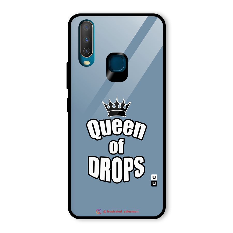 Queen of Drops SteelBlue Glass Back Case for Vivo Y17