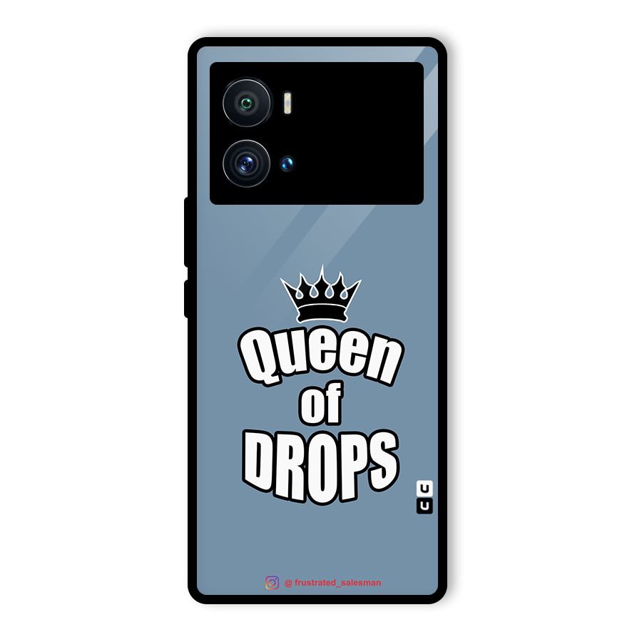 Queen of Drops SteelBlue Glass Back Case for Vivo iQOO 9 Pro