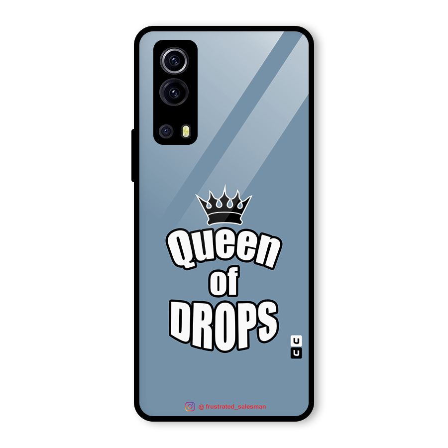 Queen of Drops SteelBlue Glass Back Case for Vivo iQOO Z3