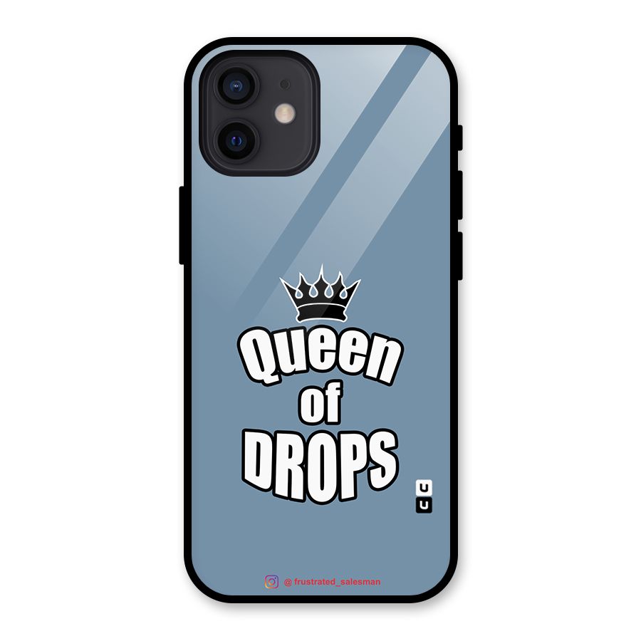 Queen of Drops SteelBlue Glass Back Case for iPhone 12