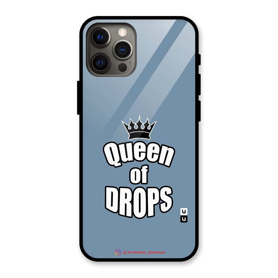 Queen of Drops SteelBlue Glass Back Case for iPhone 12 Pro Max
