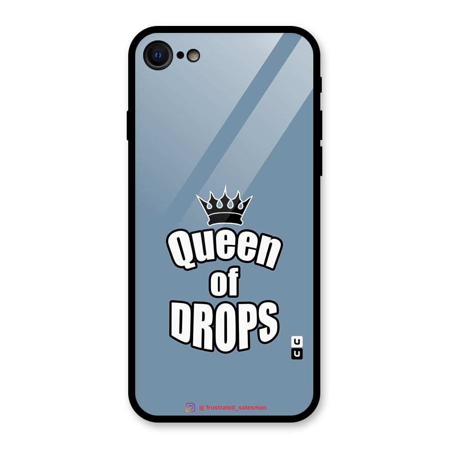 Queen of Drops SteelBlue Glass Back Case for iPhone 7