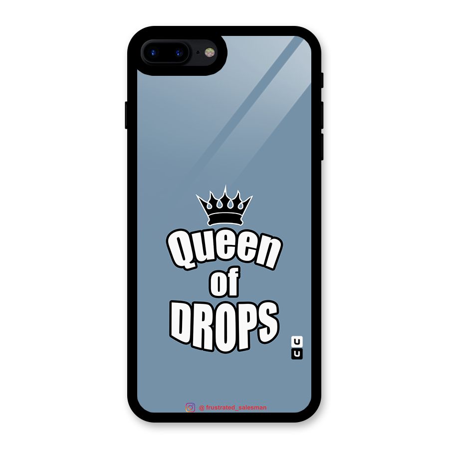 Queen of Drops SteelBlue Glass Back Case for iPhone 7 Plus
