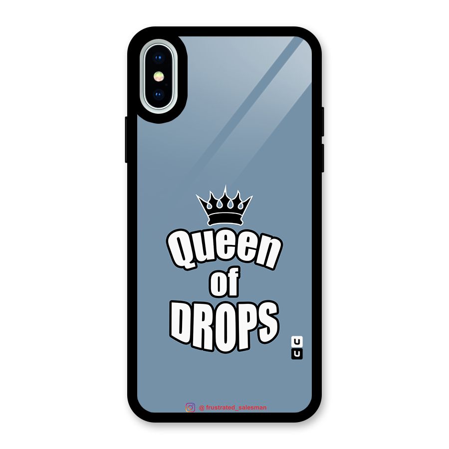 Queen of Drops SteelBlue Glass Back Case for iPhone X