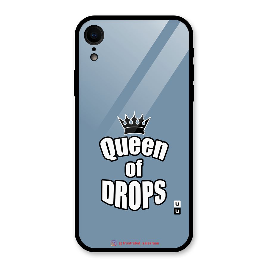 Queen of Drops SteelBlue Glass Back Case for iPhone XR