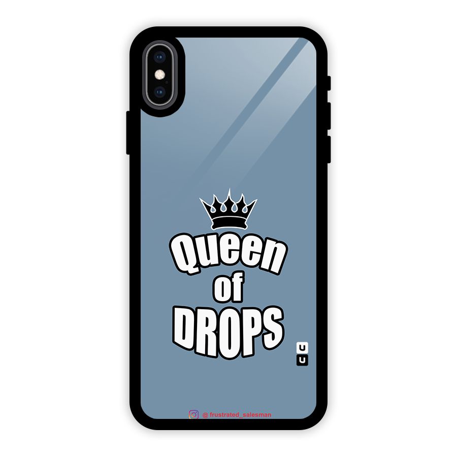 Queen of Drops SteelBlue Glass Back Case for iPhone XS Max