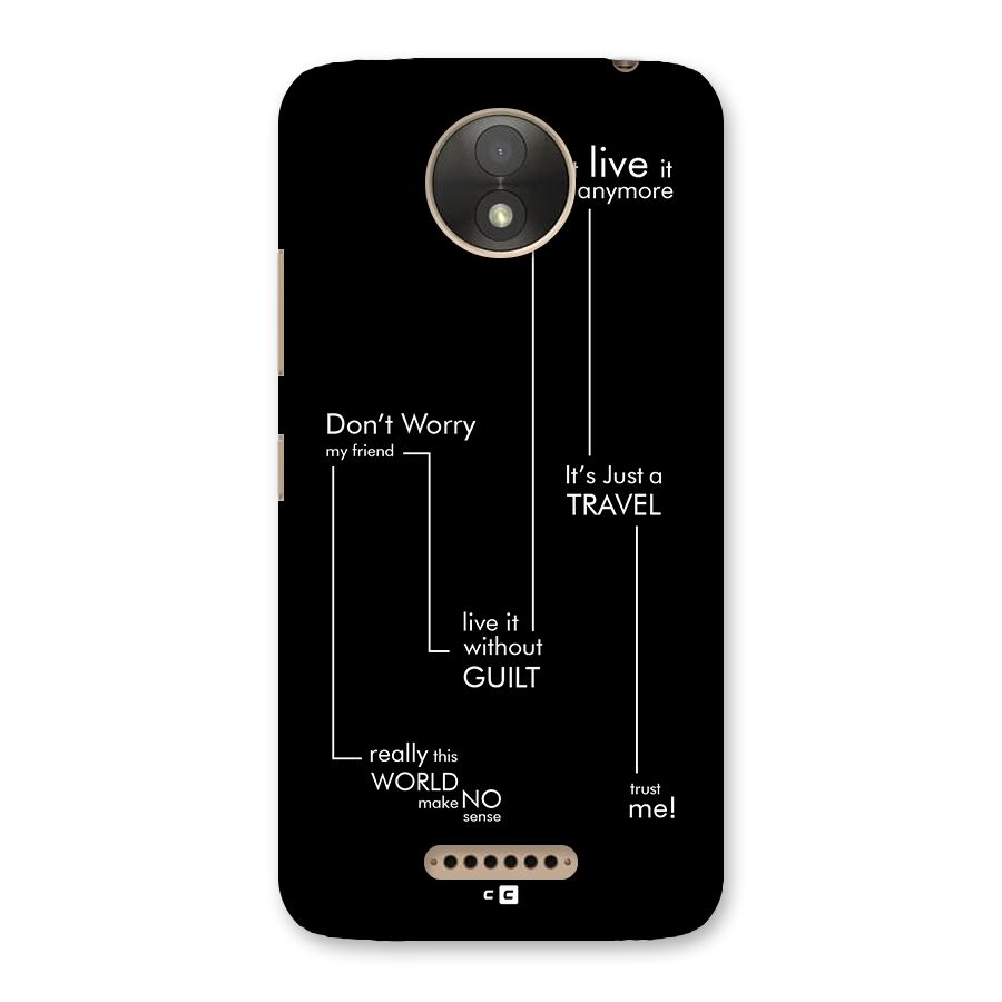 Quotes Of Life Back Case for Moto C Plus