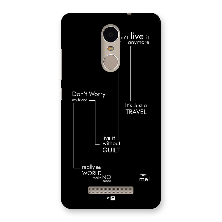 Quotes Of Life Back Case for Redmi Note 3