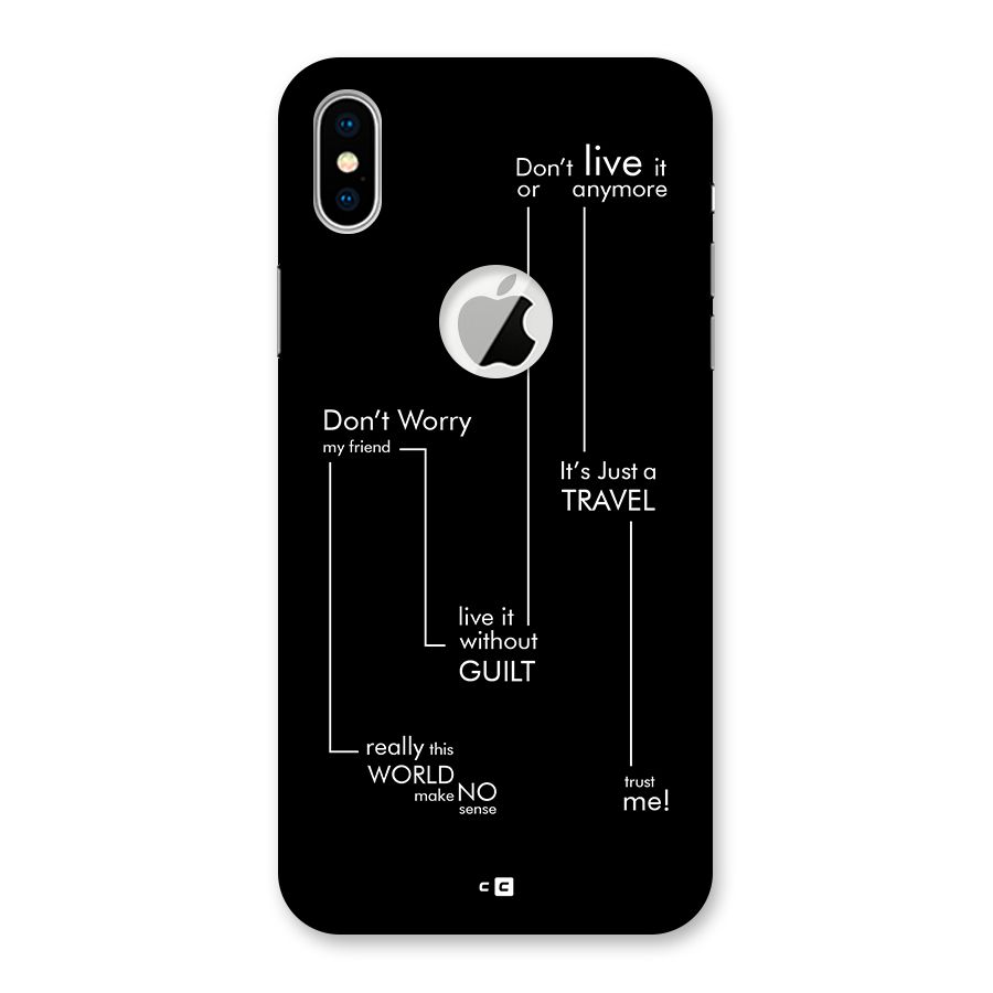 Quotes Of Life Back Case for iPhone X Logo Cut
