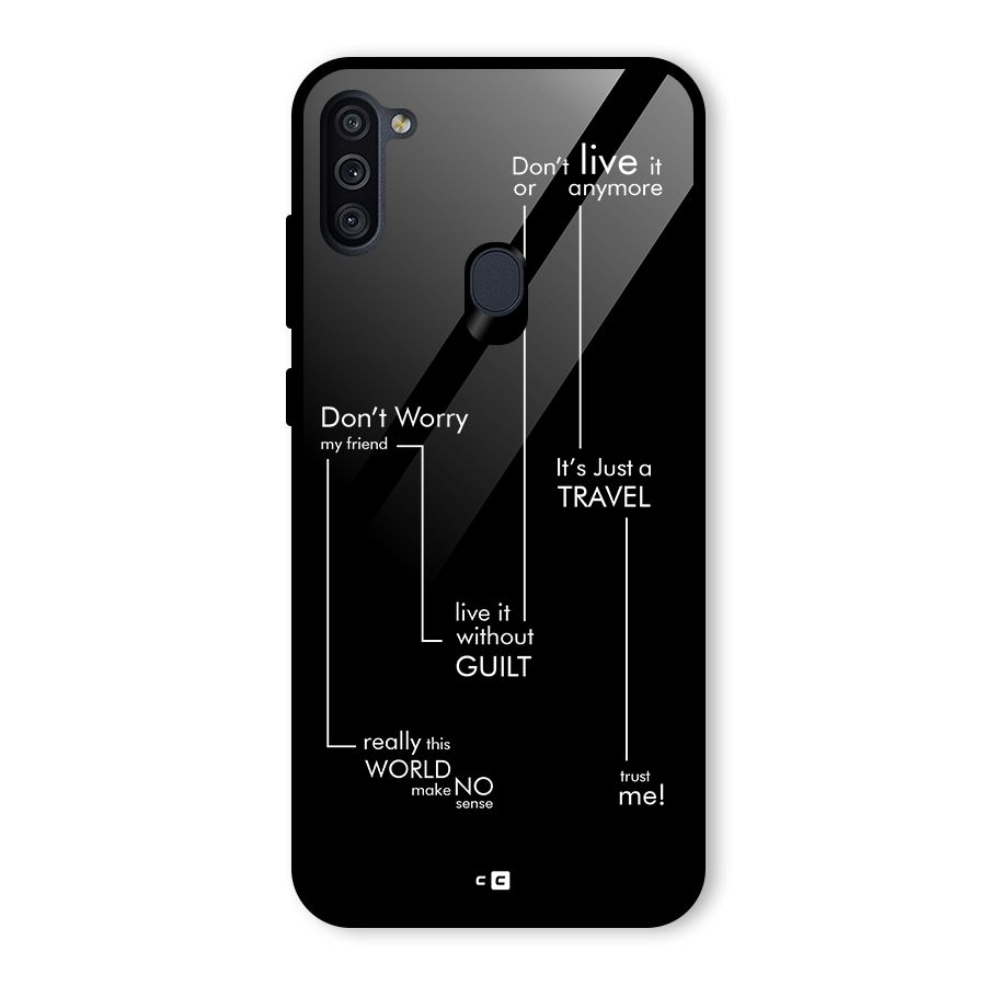 Quotes Of Life Glass Back Case for Galaxy M11