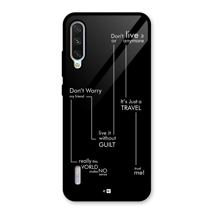 Quotes Of Life Glass Back Case for Mi A3