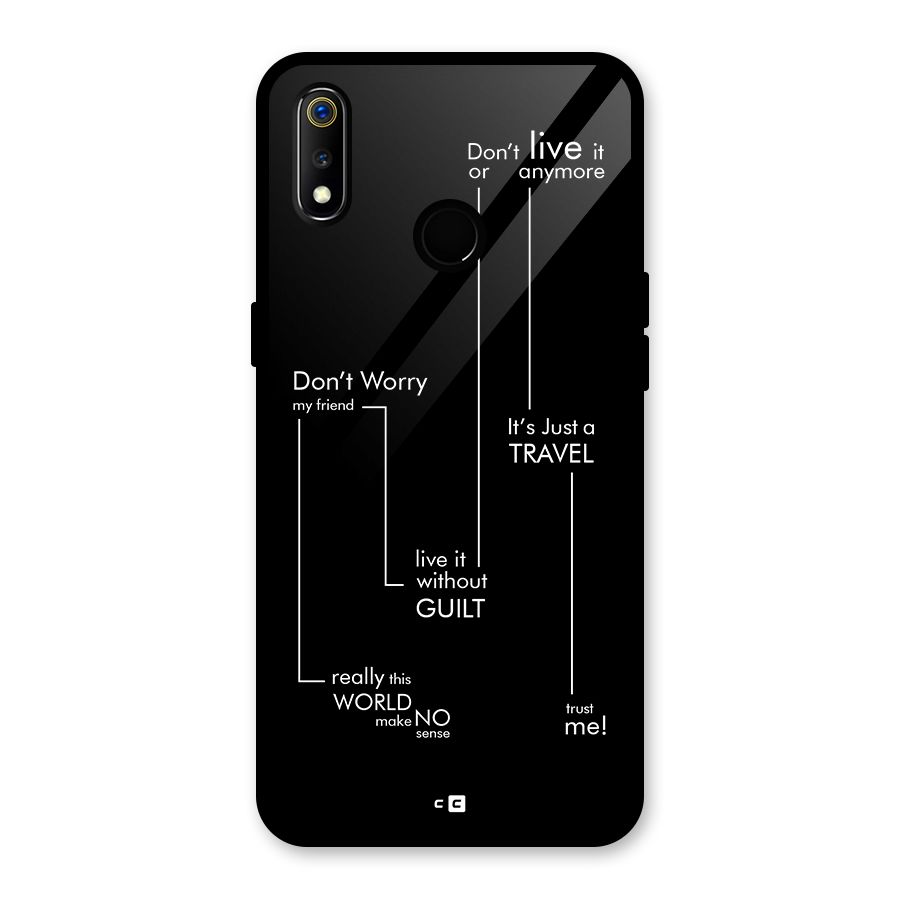 Quotes Of Life Glass Back Case for Realme 3i