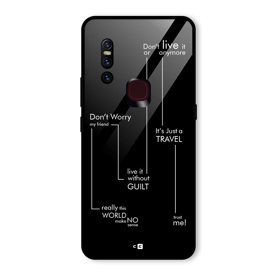 Quotes Of Life Glass Back Case for Vivo V15