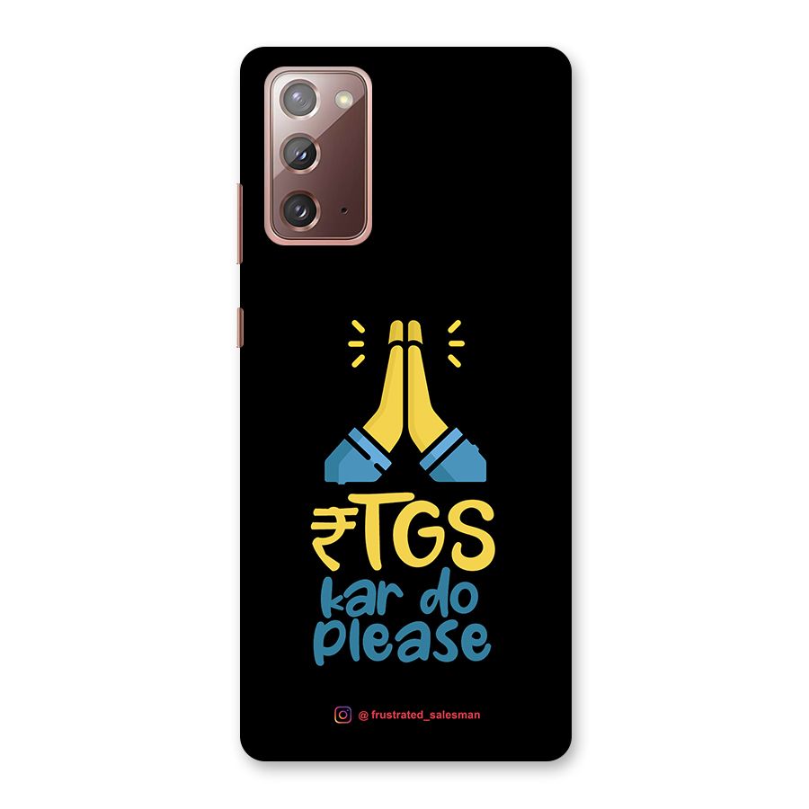 RTGS Kar Do Please Black Back Case for Galaxy Note 20