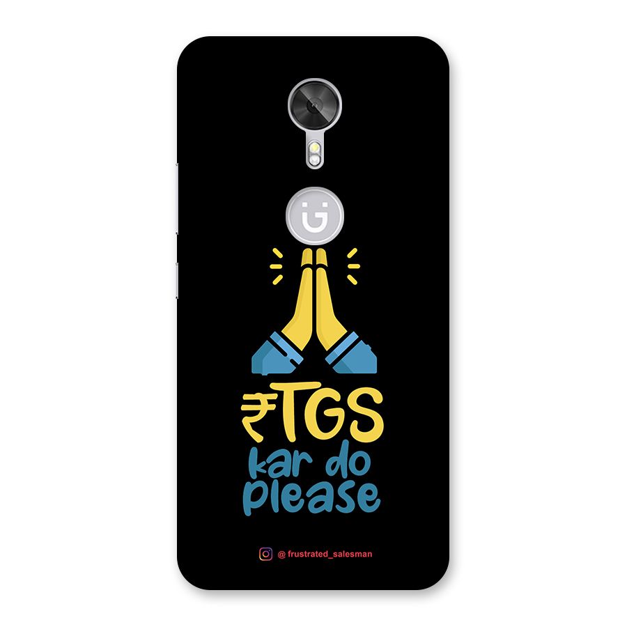 RTGS Kar Do Please Black Back Case for Gionee A1