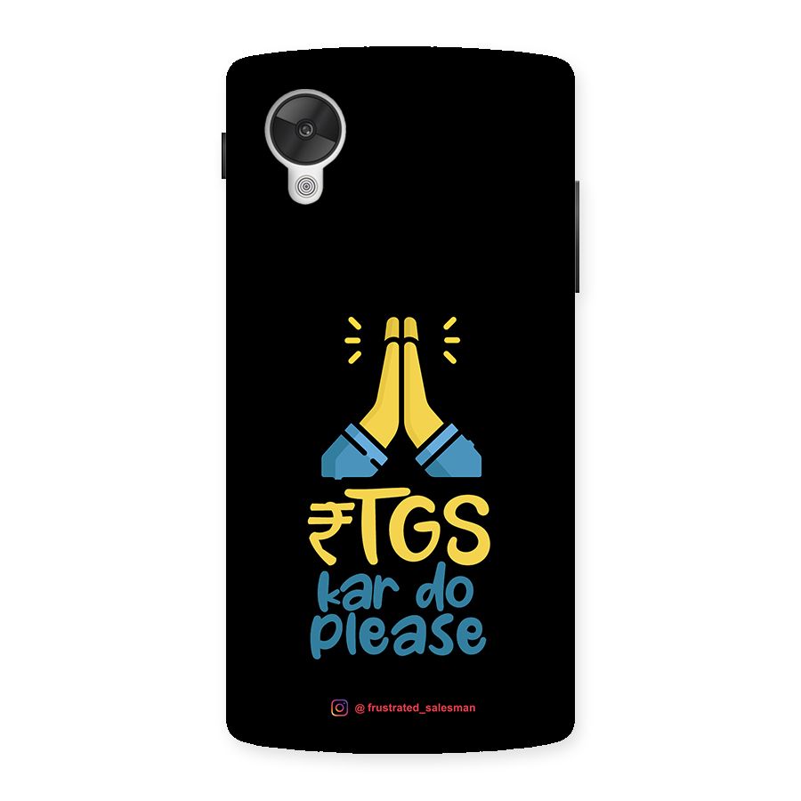 RTGS Kar Do Please Black Back Case for Google Nexsus 5