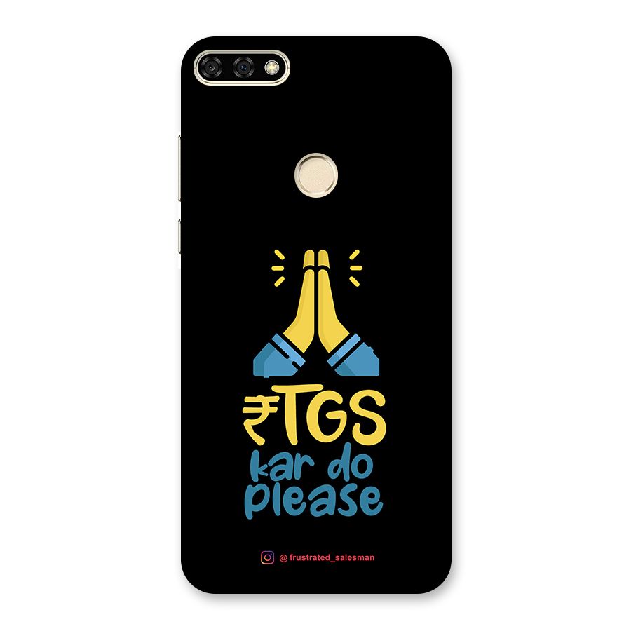 RTGS Kar Do Please Black Back Case for Honor 7A