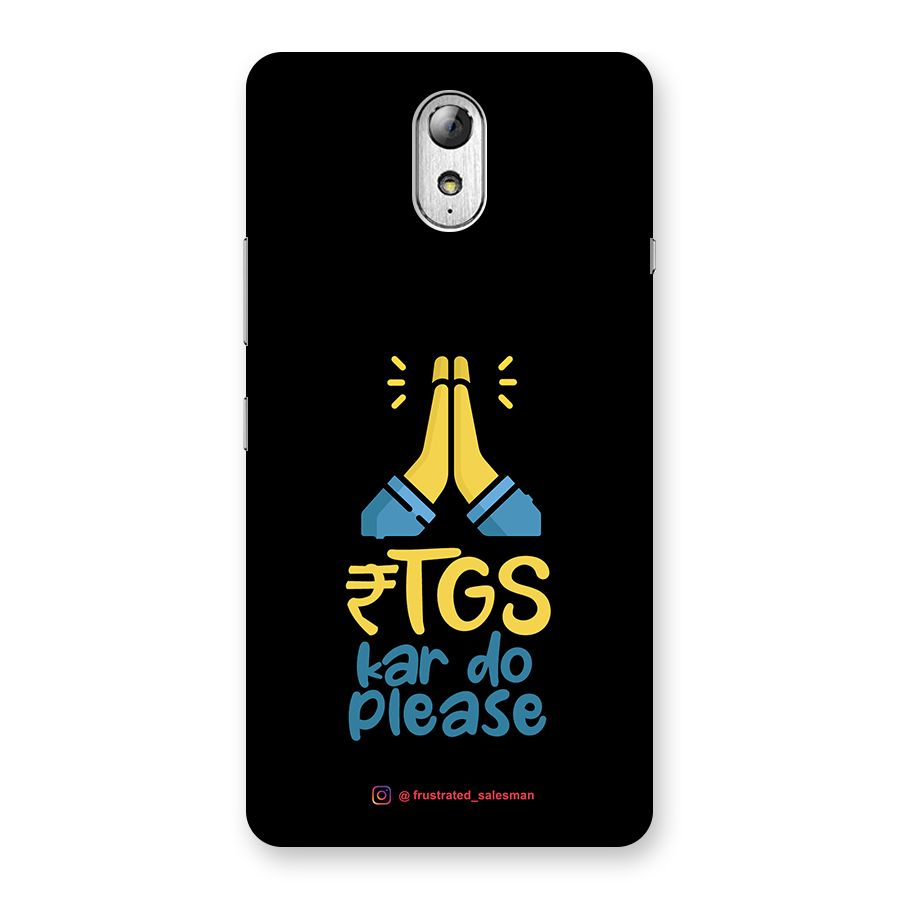 RTGS Kar Do Please Black Back Case for Lenovo Vibe P1M