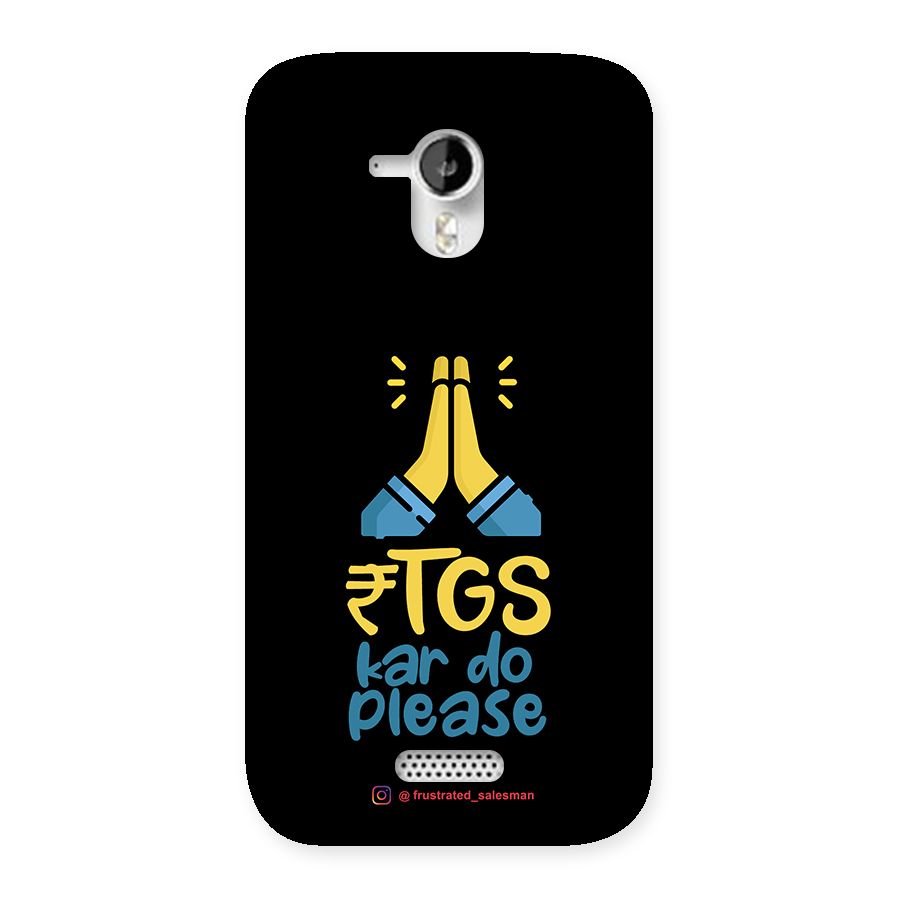 RTGS Kar Do Please Black Back Case for Micromax Canvas HD A116