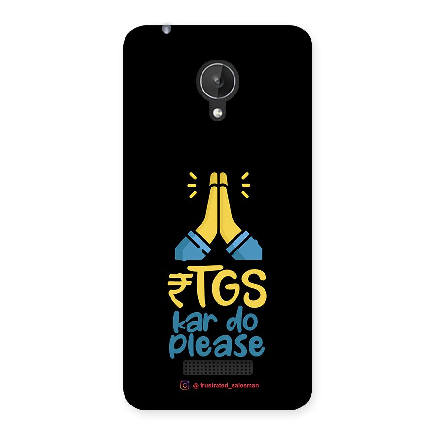 RTGS Kar Do Please Black Back Case for Micromax Canvas Spark Q380
