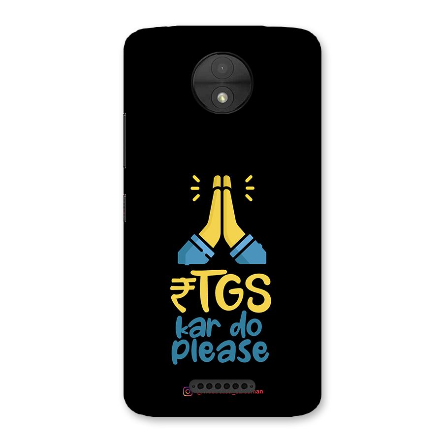 RTGS Kar Do Please Black Back Case for Moto C