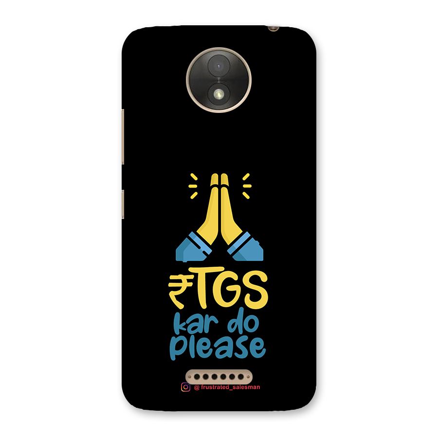 RTGS Kar Do Please Black Back Case for Moto C Plus