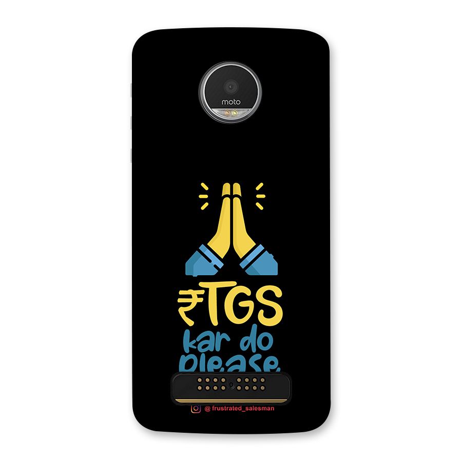 RTGS Kar Do Please Black Back Case for Moto Z Play