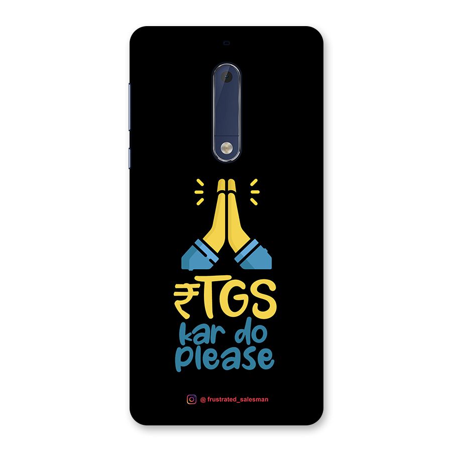 RTGS Kar Do Please Black Back Case for Nokia 5