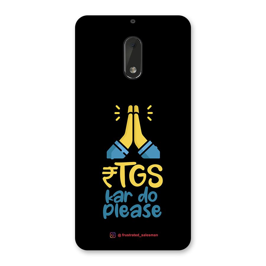 RTGS Kar Do Please Black Back Case for Nokia 6