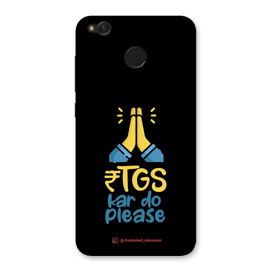 RTGS Kar Do Please Black Back Case for Redmi 4