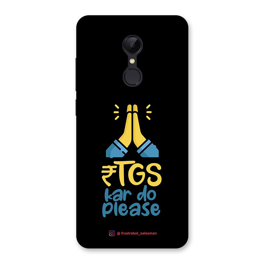 RTGS Kar Do Please Black Back Case for Redmi 5