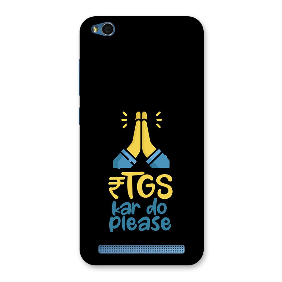 RTGS Kar Do Please Black Back Case for Redmi 5A