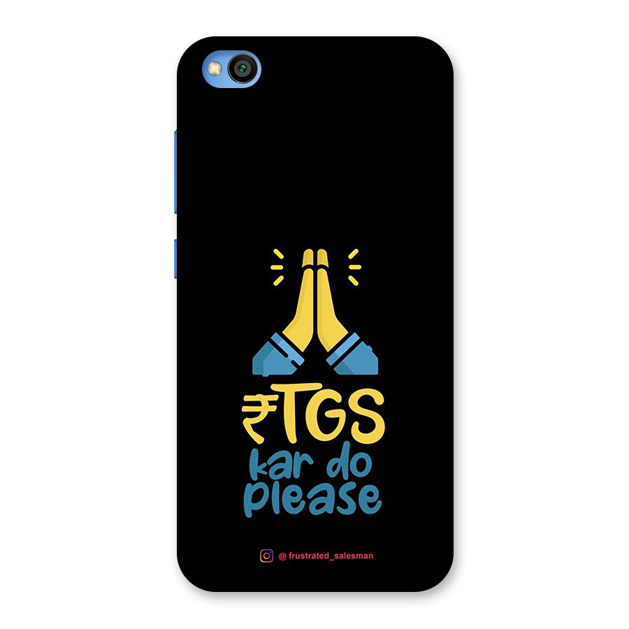 RTGS Kar Do Please Black Back Case for Redmi Go