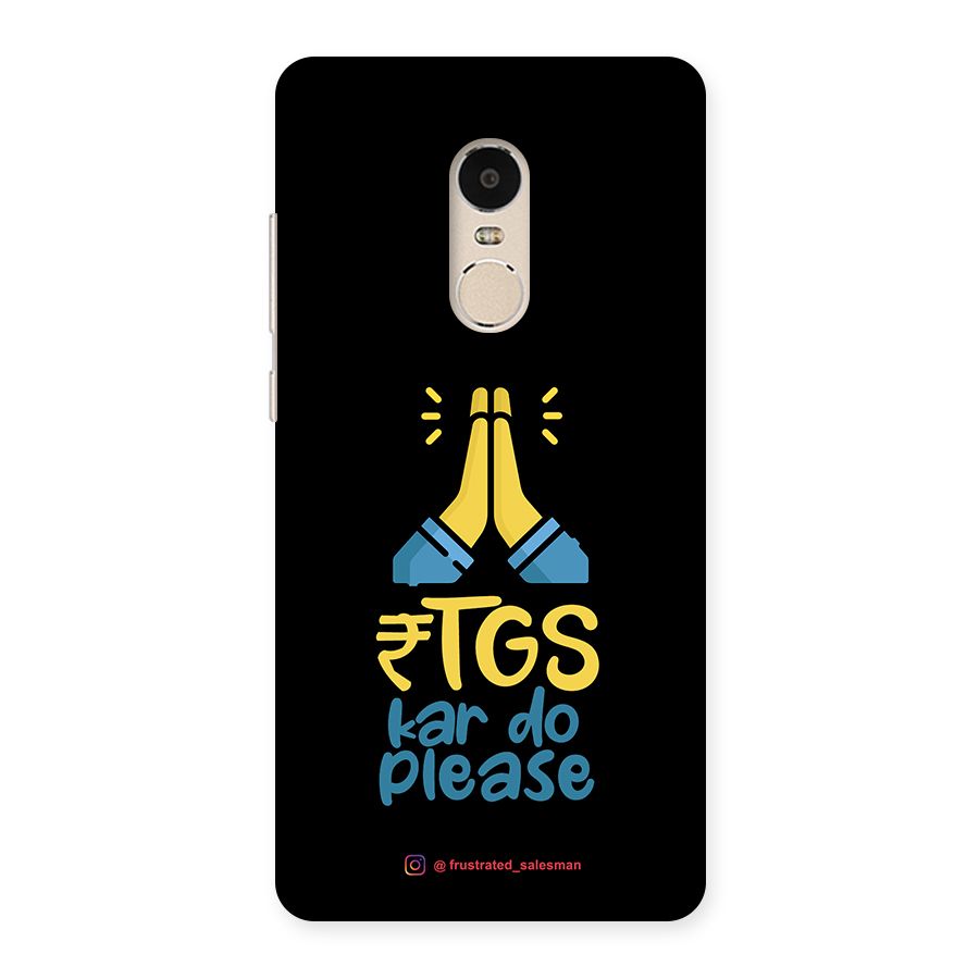 RTGS Kar Do Please Black Back Case for Xiaomi Redmi Note 4