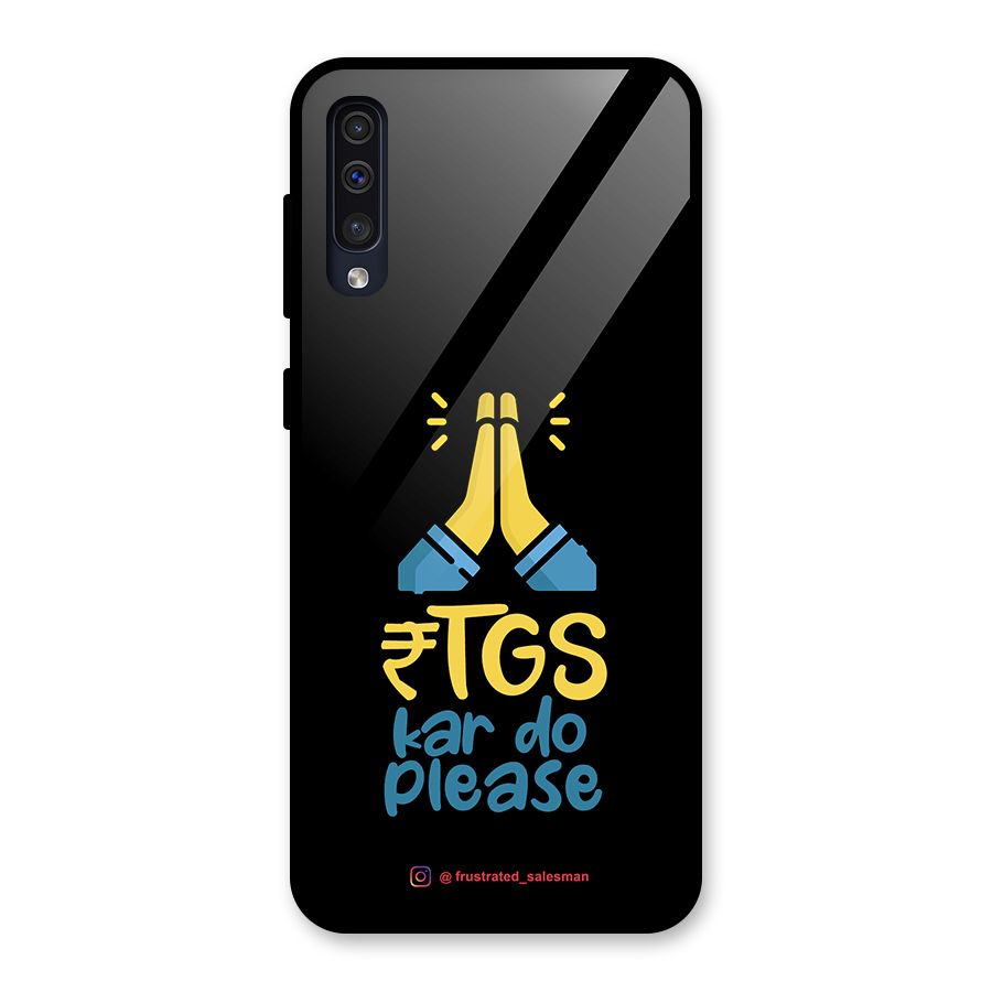 RTGS Kar Do Please Black Glass Back Case for Galaxy A50s