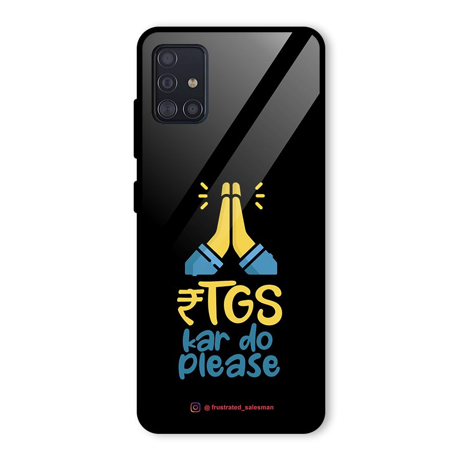 RTGS Kar Do Please Black Glass Back Case for Galaxy A51