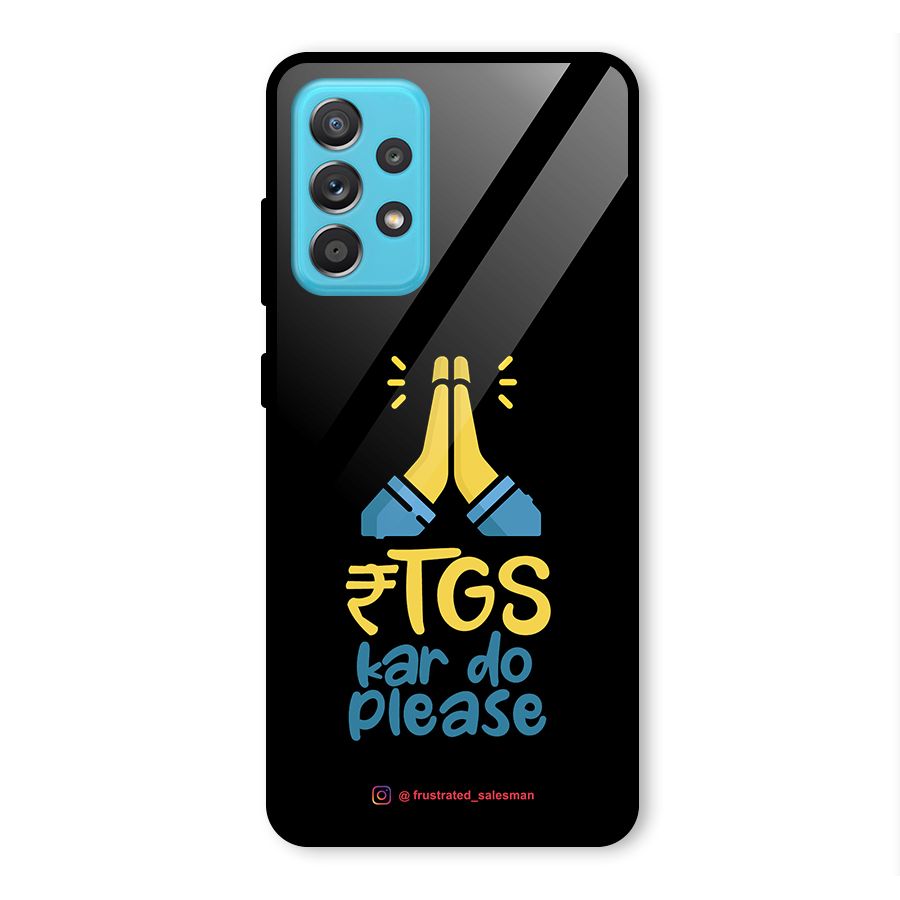RTGS Kar Do Please Black Glass Back Case for Galaxy A52s 5G