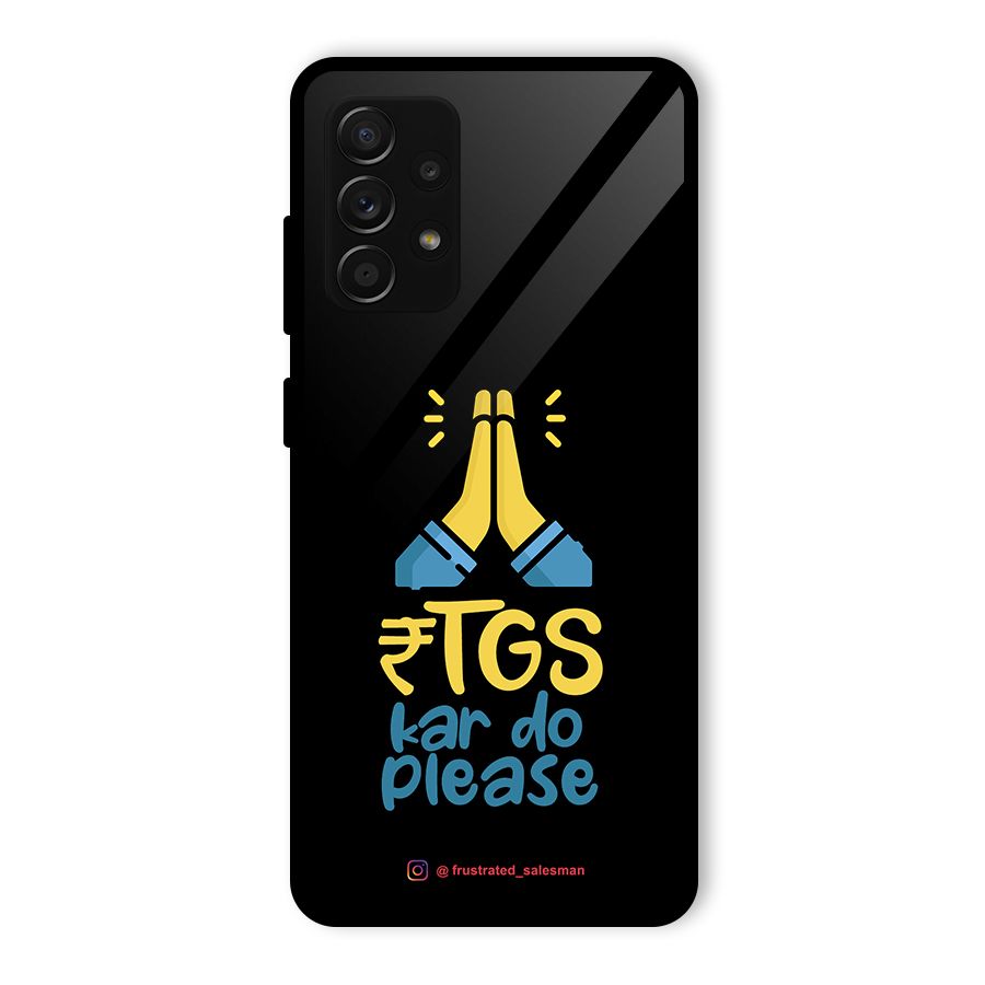 RTGS Kar Do Please Black Glass Back Case for Galaxy A53 5G