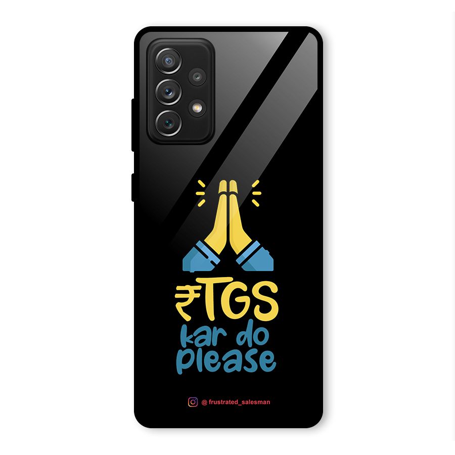 RTGS Kar Do Please Black Glass Back Case for Galaxy A72