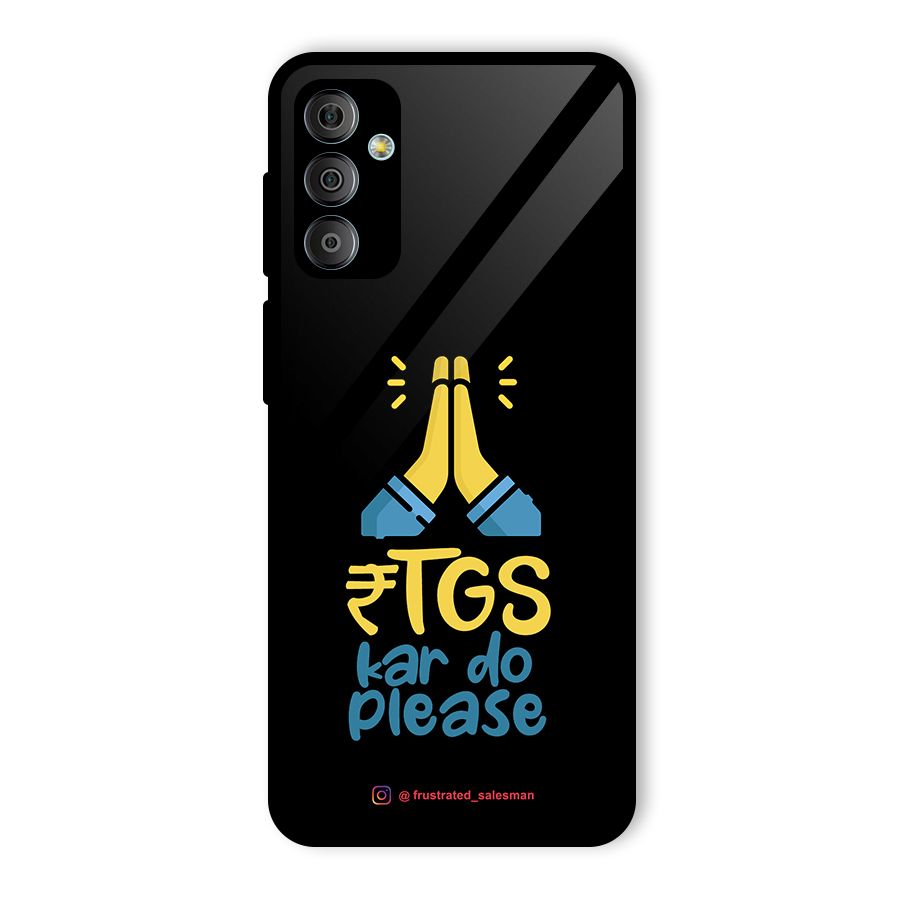 RTGS Kar Do Please Black Glass Back Case for Galaxy F23