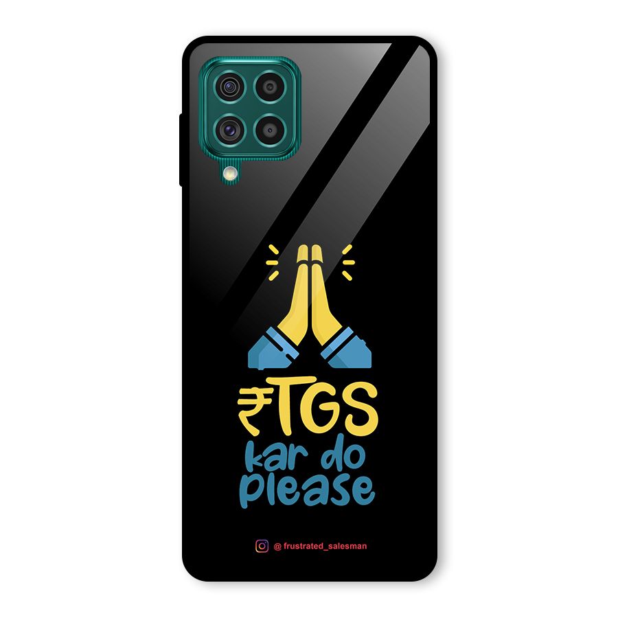 RTGS Kar Do Please Black Glass Back Case for Galaxy F62
