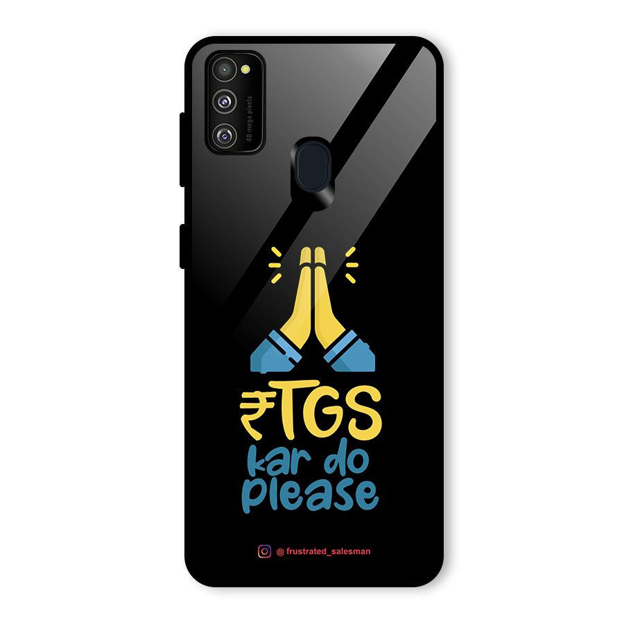 RTGS Kar Do Please Black Glass Back Case for Galaxy M30s