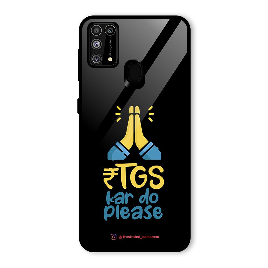 RTGS Kar Do Please Black Glass Back Case for Galaxy M31