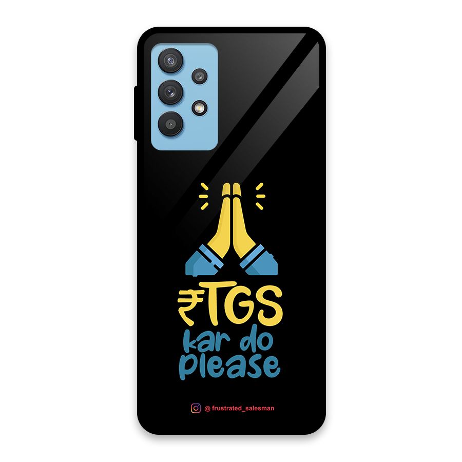 RTGS Kar Do Please Black Glass Back Case for Galaxy M32 5G