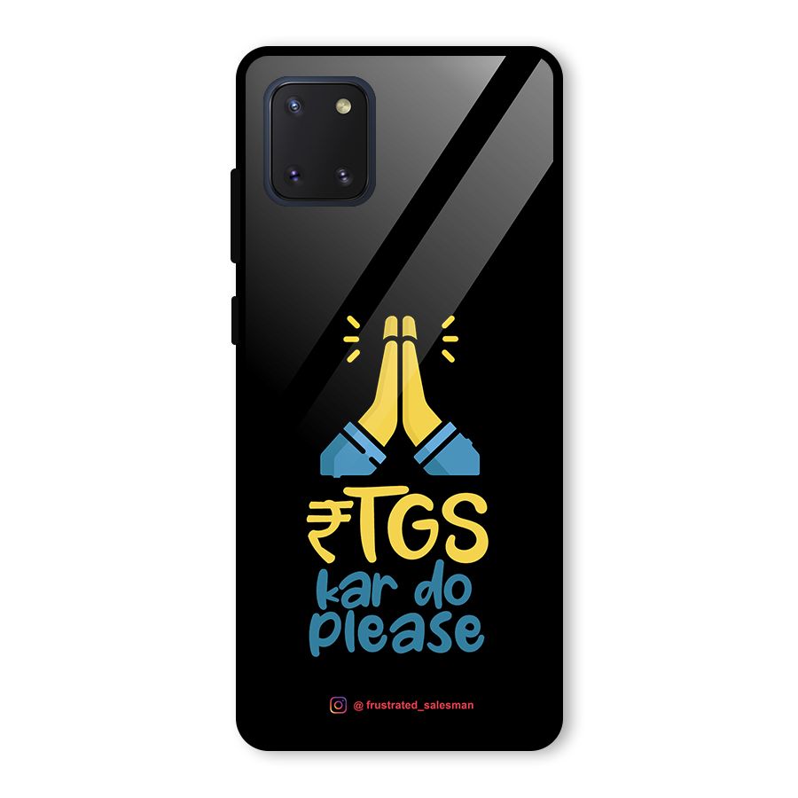 RTGS Kar Do Please Black Glass Back Case for Galaxy Note 10 Lite