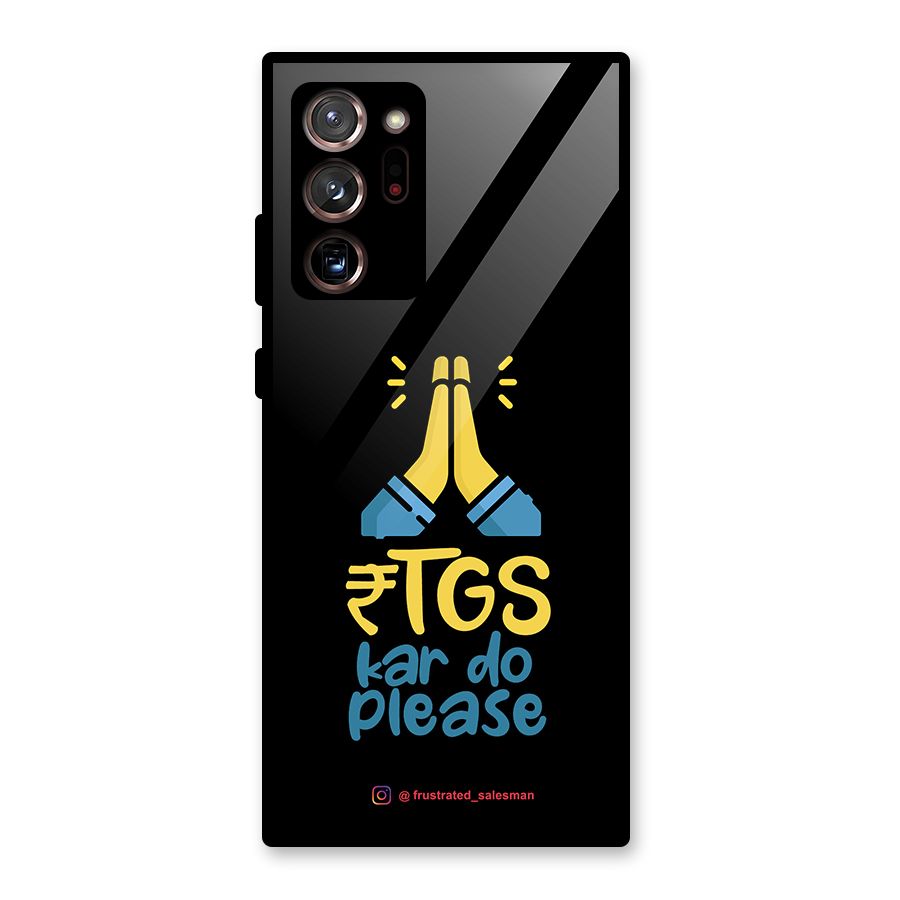 RTGS Kar Do Please Black Glass Back Case for Galaxy Note 20 Ultra